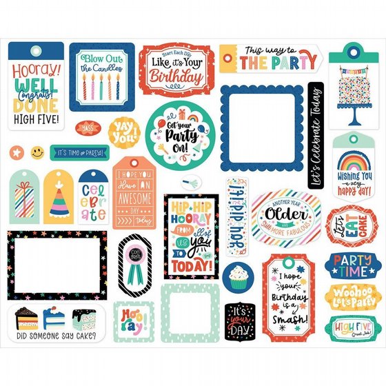 ������ �������� �������� ����� Hip Hip Hooray Collection  Ephemera  Frames And Tags