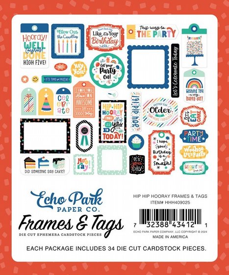 ������ �������� �������� ����� Hip Hip Hooray Collection  Ephemera  Frames And Tags