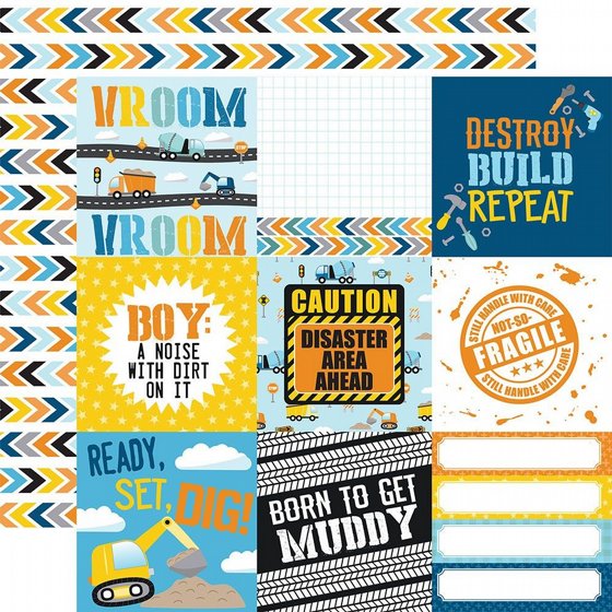 �� �������� ����� �� ���� 12*12 ���� �������� �������� 4*4 ����  ����� Little Builder Collection 4 x 4 Journaling Cards