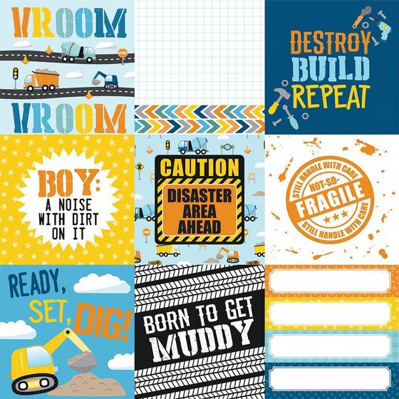 �� �������� ����� �� ���� 12*12 ���� �������� �������� 4*4 ����  ����� Little Builder Collection 4 x 4 Journaling Cards