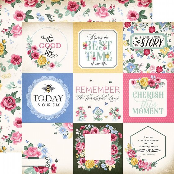�� �������� ����� �� ���� 12*12 ���� ����� Carta Bella Paper Bloom Collection