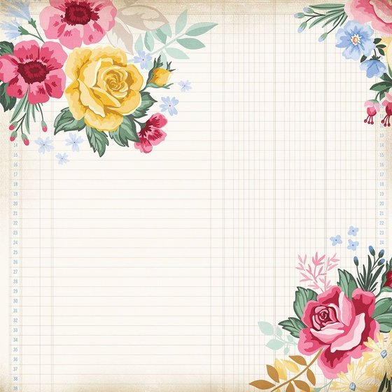 �� �������� ����� �� ���� 12*12 ���� �����  Carta Bella Bloom Collection