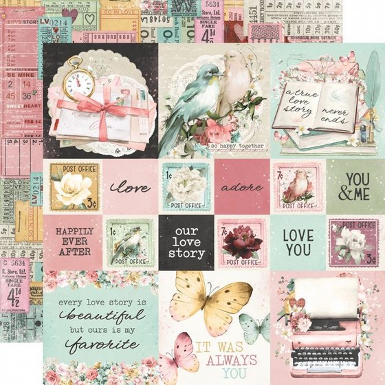�� �������� ����� 12*12 ���� ����� Simple Vintage Love Story - 2x2/4x4 Elements