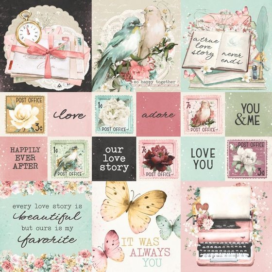 �� �������� ����� 12*12 ���� ����� Simple Vintage Love Story - 2x2/4x4 Elements