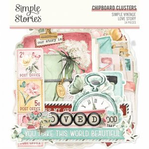 חיתוכי צ'יפבורד גדולים מסדרת Simple Vintage Love Story - Chipboard Clusters חיתוכי צ'יפבורד גדולים מסדרת Simple Vintage Love Story - Chipboard Clusters