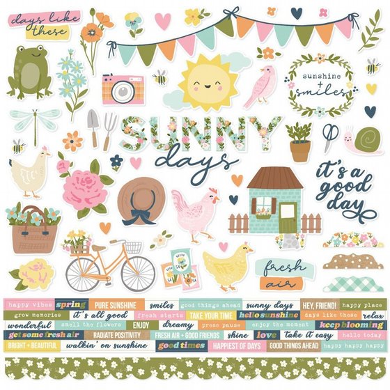���� ������ �������� ����� 12*12 ���� Fresh Air - Cardstock Stickers