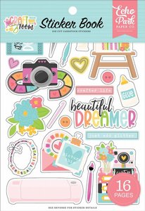 ספר מדבקות קארדסטוק Echo Park Craft Room Collection Sticker Book ספר מדבקות קארדסטוק Echo Park Craft Room Collection Sticker Book