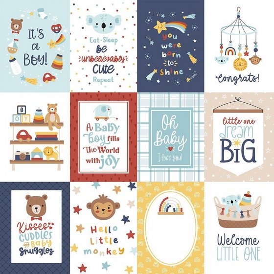 �� �������� ����� �� ���� 12*12 ���� ����� Baby On Board  Boy Collection 12 x 12 Double Sided Paper 3 x 4 Journaling Cards