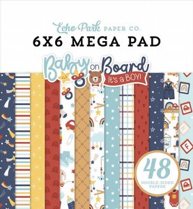 ���� ��� �������� ������� 6*6 ����' �� ����� ����� Baby On Board  Boy Collection 6 x 6 Mega Paper Pad
