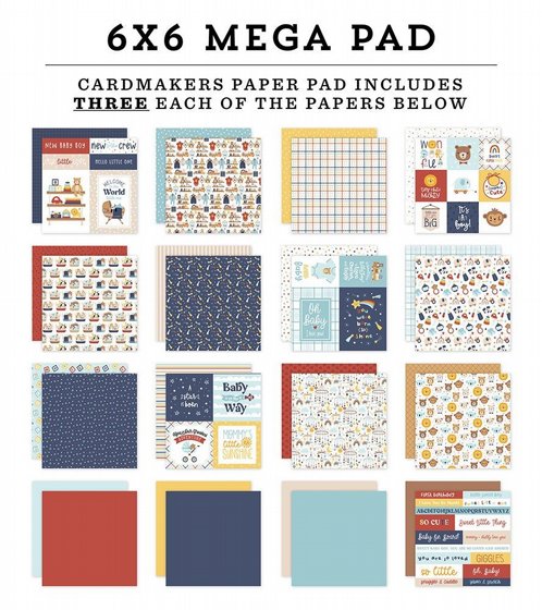 ���� ��� �������� ������� 6*6 ���� �� ����� ����� Baby On Board  Boy Collection 6 x 6 Mega Paper Pad