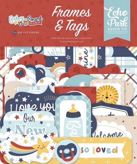 ������ �������� �������� ����� Baby On Board   Boy Collection  Ephemera  Frames And Tags