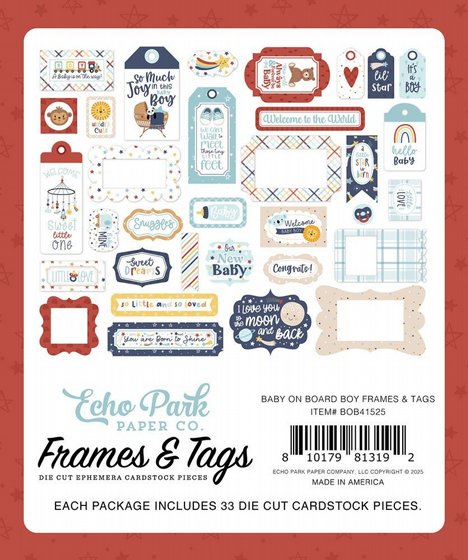 ������ �������� �������� ����� Baby On Board   Boy Collection  Ephemera  Frames And Tags
