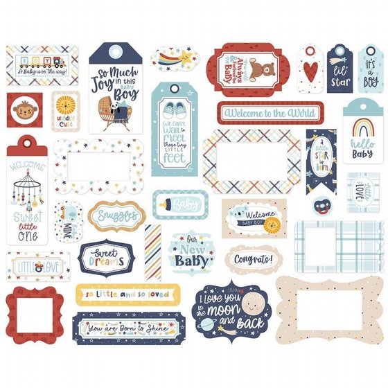 ������ �������� �������� ����� Baby On Board   Boy Collection  Ephemera  Frames And Tags
