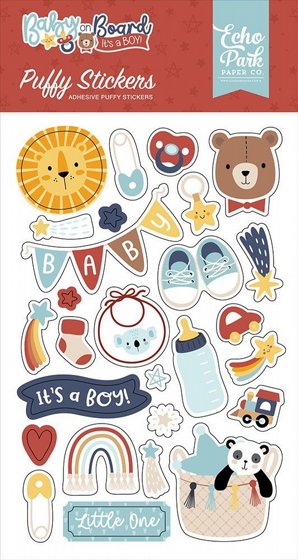 ���� ������ ��� ����� Baby On Board  Boy Collection Puffy Stickers