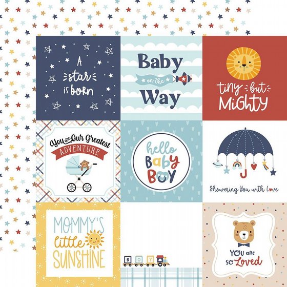 �� �������� ����� �� ���� 12*12 ���� ����� Baby On Board Boy Collection 12 x 12 Double Sided Paper  ItS A Boy Essentials