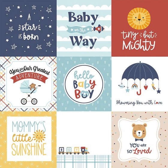 �� �������� ����� �� ���� 12*12 ���� ����� Baby On Board Boy Collection 12 x 12 Double Sided Paper  ItS A Boy Essentials