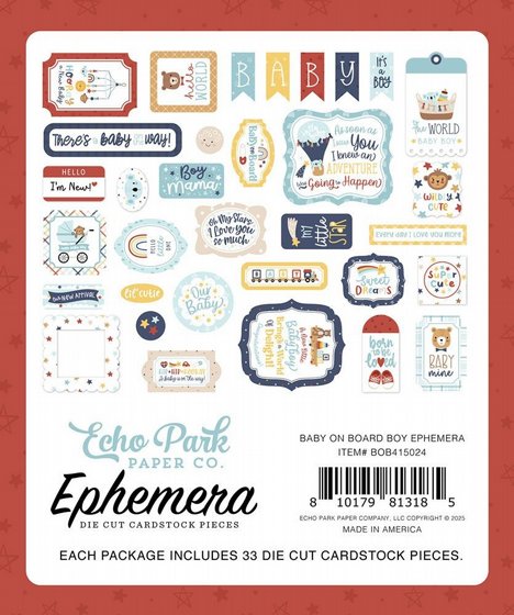 ������ �������� �������� ����� Baby On Board  Boy Collection - Ephemera