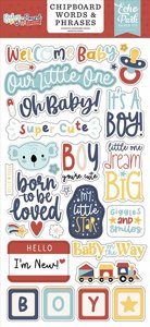 מארז מדבקות צ'יפבורד מסדרת Baby On Board Boy 6" x 13" Chipboard Words & Phrases Echo Park מארז מדבקות צ'יפבורד מסדרת Baby On Board Boy 6" x 13" Chipboard Words & Phrases Echo Park