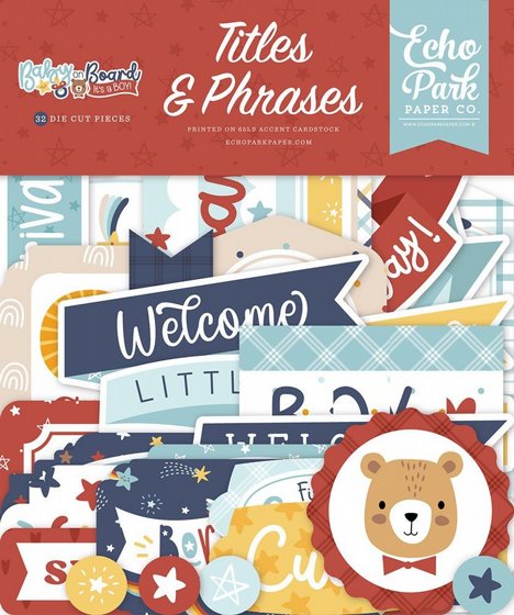 ������ �������� �������� ����� Baby On Board - Boy Collection  Ephemera Boy Titles And Phrases