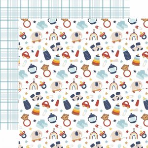 �� �������� ����� �� ���� 12*12 ����' �����  Baby On Board - Boy Collection  12 x 12 Double Sided Paper  Baby Boy Nursery