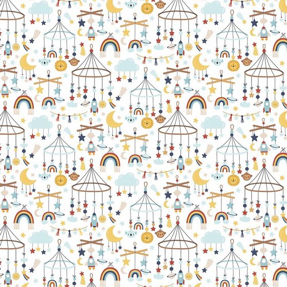 �� �������� ����� �� ���� 12*12 ���� �����  Baby On Board - Boy: Sleep Tight Mobiles 12x12 Patterned Paper