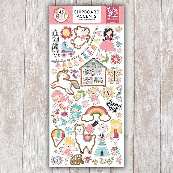ALL GIRL 6X13 CHIPBOARD ACCENTS