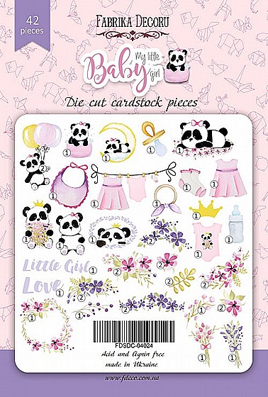 Set of die cuts collection of My little baby girl 42pcs