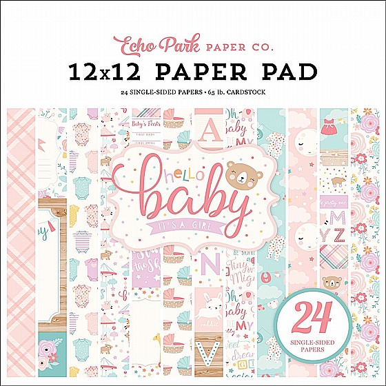 ���� ��� �������� HELLO BABY GIRL 12X12 PAPER PAD