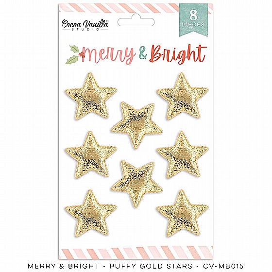 MERRY & BRIGHT  PUFFY GOLD STARS