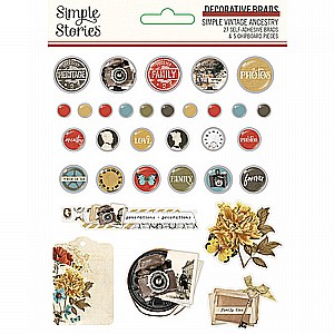 Simple Vintage Ancestry Collection - Decorative Brads Simple Vintage Ancestry Collection - Decorative Brads