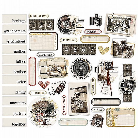 Simple Vintage Ancestry Collection - Ephemera - Portrait Bits and Pieces