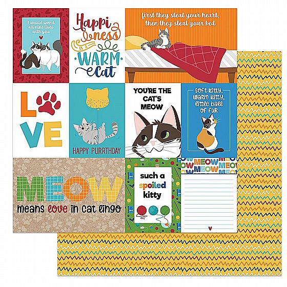 	 Photo Play Paper - Cat Lover Collection - 12 x 12 Double Sided Paper - Spoiled