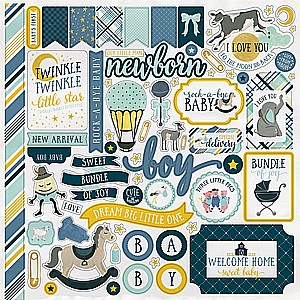 ROCK-A-BYE BABY BOY STICKER SHEET ROCK-A-BYE BABY BOY STICKER SHEET