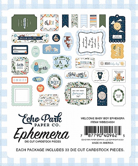 ������ �������� WELCOME BABY BOY EPHEMERA