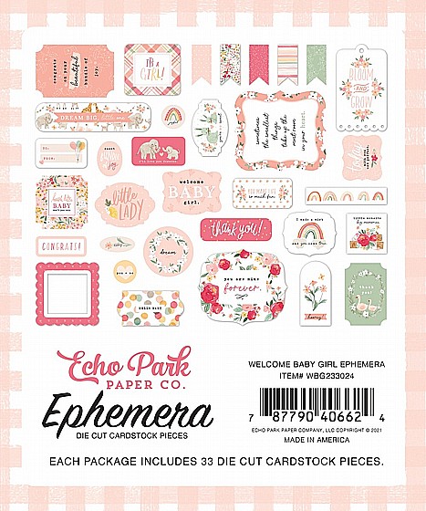 WELCOME BABY GIRL EPHEMERA