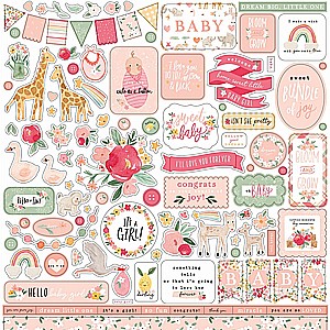 ������ �������� WELCOME BABY GIRL ELEMENT STICKER