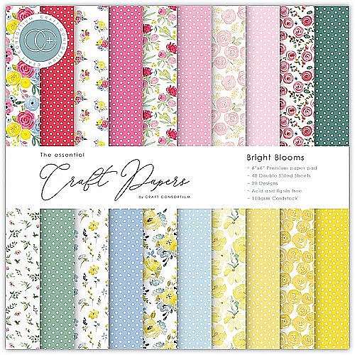 מארז דפי קארדסטוק The Essential Craft Papers - 6x6 - Bright Blooms