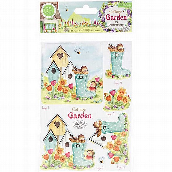 10 ������� ������� ��� ���  Cottage Garden - 3D Decoupage Set