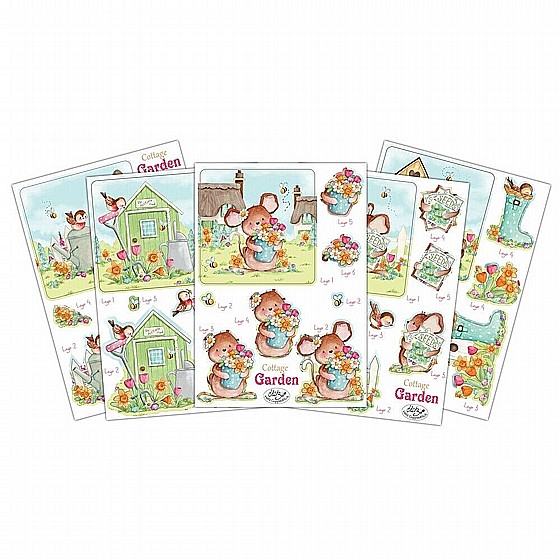 10 ������� ������� ��� ���  Cottage Garden - 3D Decoupage Set
