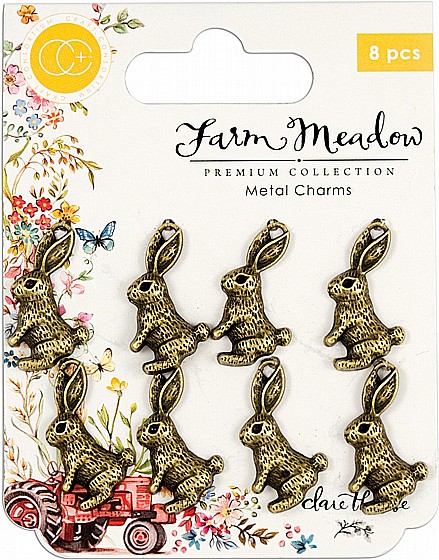 ������ ����� ��������  Farm Meadow - Metal Charms - Rabbits