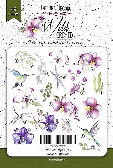 Set of die-cuts Wild Orchid collection of 49 pieces