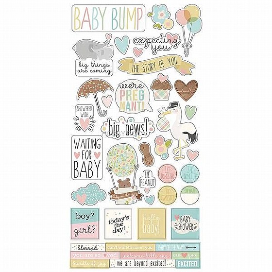����� ���� - Oh Baby! Expecting Cardstock Stickers