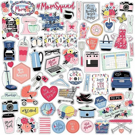 ���� ��� - I Am Mom Elements Cardstock Stickers