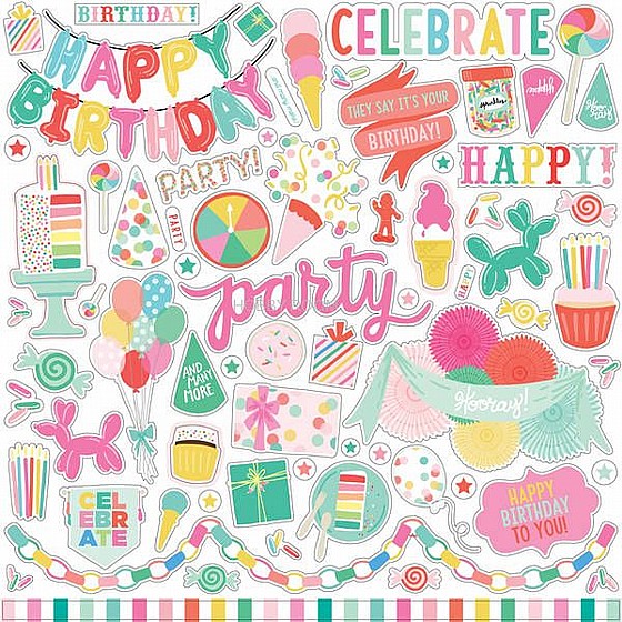 ����� ����� - Lets Party Elements Cardstock Stickers