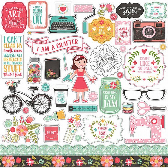 �� ������ ������ ������ - I Heart Crafting Elements Cardstock Stickers