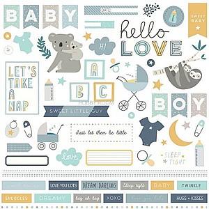 תינוק שלי - Snuggle Up Boy Elements Stickers - 12" x 12" תינוק שלי - Snuggle Up Boy Elements Stickers - 12" x 12"