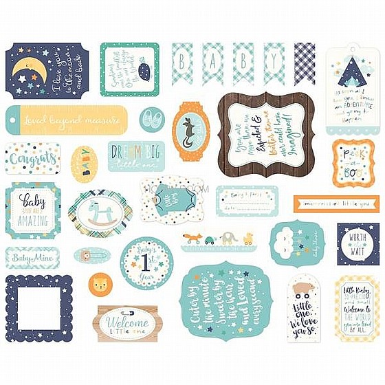 ���� ��� - Hello Baby Boy Ephemera Cardstock Die-Cuts - Icons