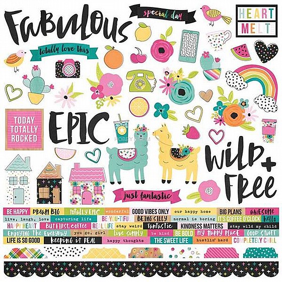 ���� ������� - Oh Happy Day Cardstock Stickers - Combo