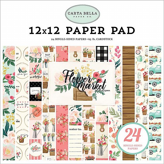 ��� ����� - Flower Market Paper Pad 12" x 12"