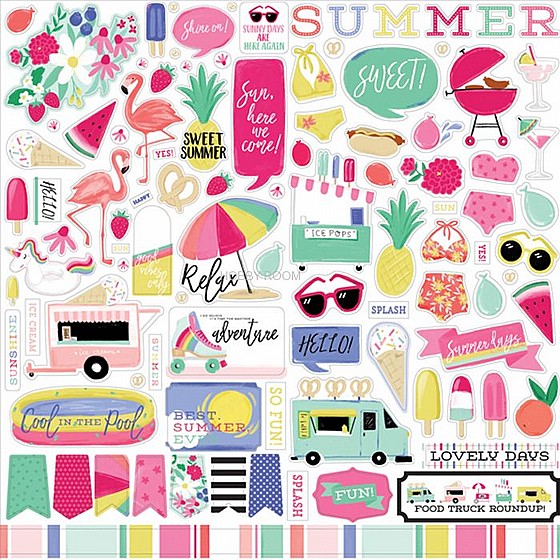 ���� ��� ��� - Best Summer Ever Elements Cardstock Stickers
